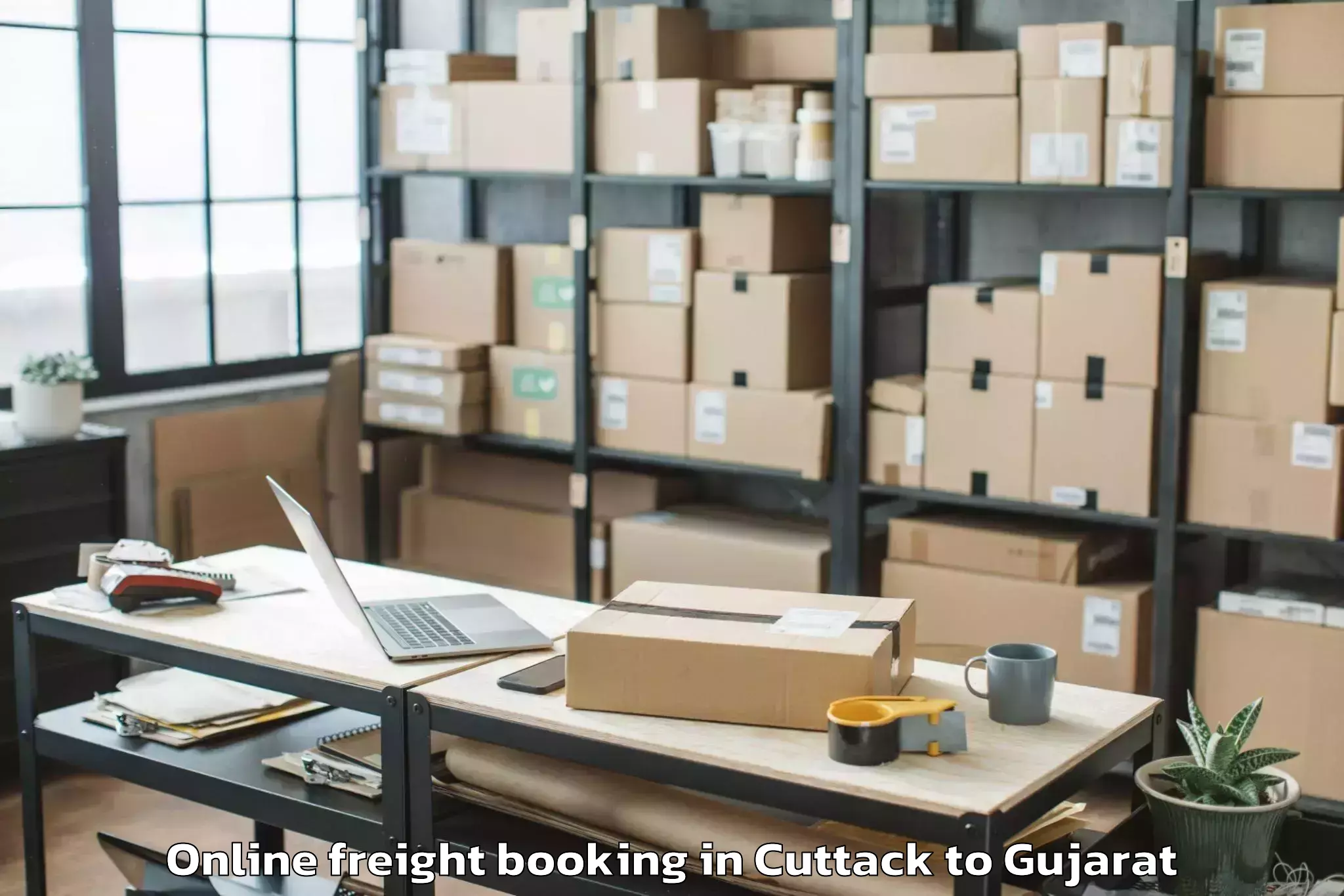 Book Cuttack to Thasra Online Freight Booking